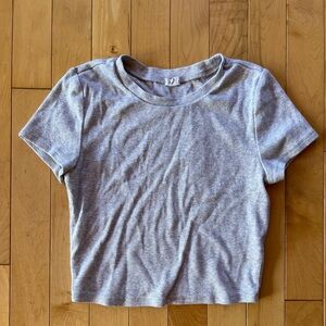 Garage Heather Grey Crop Tee